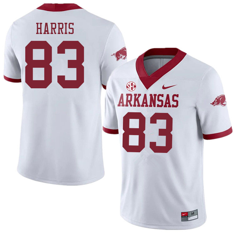 Men #83 Chris Harris Arkansas Razorbacks College Football Jerseys Sale-Alternate White